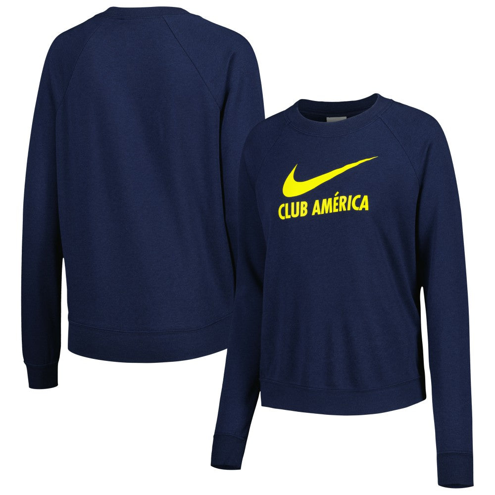 Club America Women's Lockup Varsity Tri-Blend Raglan Pullover Sweatshirt