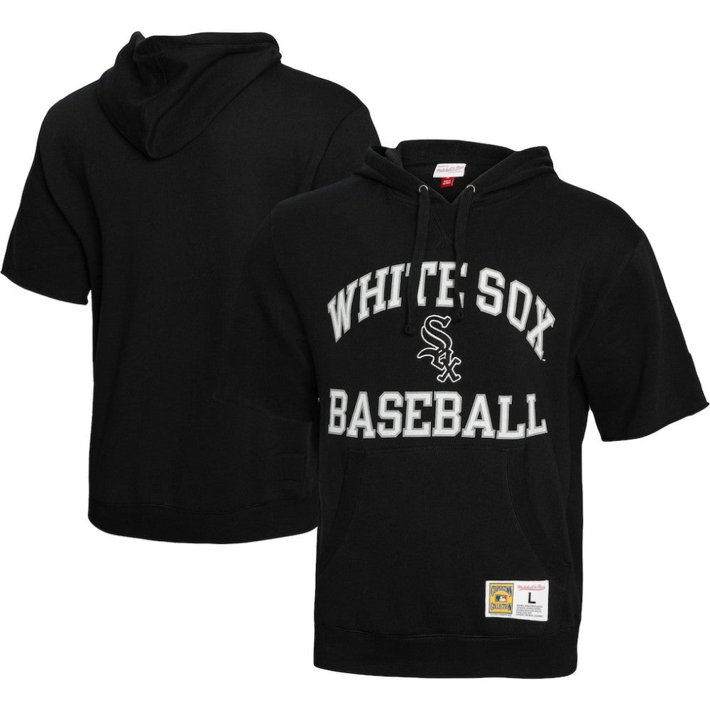 Chicago White Sox Mitchell & Ness Cooperstown Collection Washed Fleece Pullover Short Sleeve Hoodie - MLB Hoodies