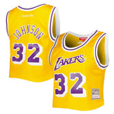 Gold Magic Johnson Los Angeles Lakers Women's 1984 Hardwood Classics Crop Player Tank Top | NBA