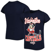 Washington Capitals Girls Youth Mickey Mouse Go Team Go T-Shirt - NHL T-shirts