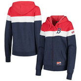 Boston Red Sox New Era Women's Colorblock Full-Zip Hoodie Jacket - MLB Jackets