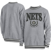Heather Gray Brooklyn Nets Unisex Vintage Throwback Crew Sweatshirt | NBA