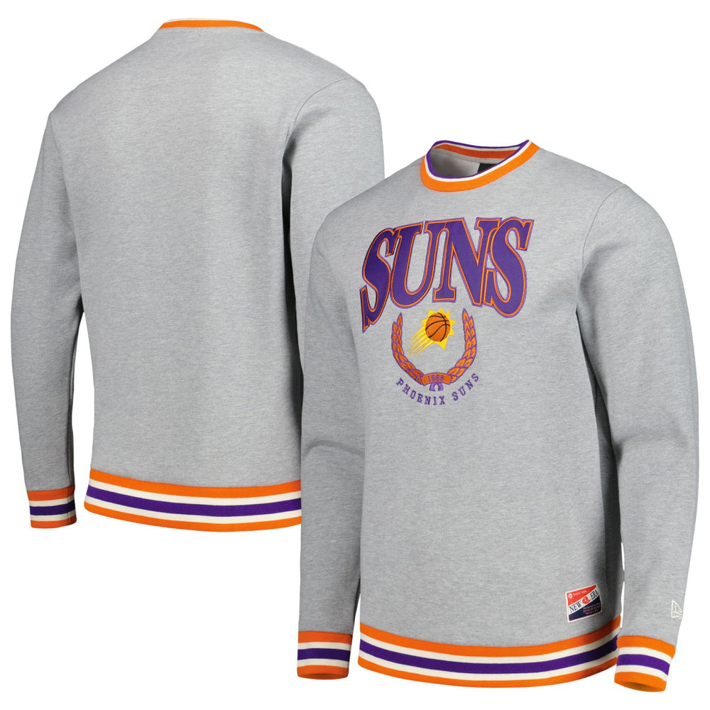Heather Gray Phoenix Suns Unisex Vintage Throwback Crew Sweatshirt | NBA