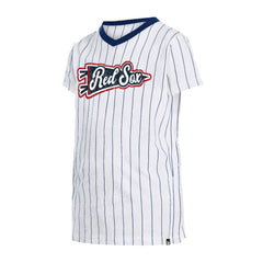 Boston Red Sox New Era Girls Youth Pinstripe V-Neck T-Shirt - MLB T-shirts