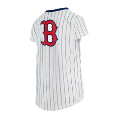 Boston Red Sox New Era Girls Youth Pinstripe V-Neck T-Shirt - MLB T-shirts