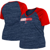 Boston Red Sox New Era Women's Plus Size Space Dye Raglan V-Neck T-Shirt - MLB T-shirts