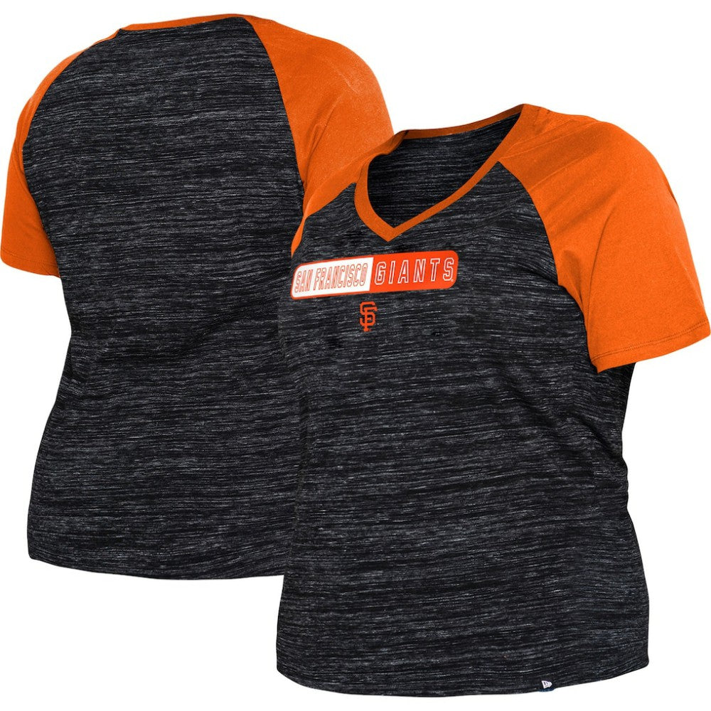 San Francisco Giants New Era Women's Plus Size Space Dye Raglan V-Neck T-Shirt - MLB T-shirts