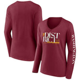 Washington Commanders Women's Hometown Sweep Long Sleeve V-Neck T-Shirt | NFL Discount