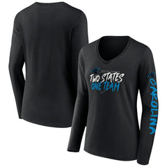 Carolina Panthers Women's Hometown Sweep Long Sleeve V-Neck T-Shirt | NFL Sale