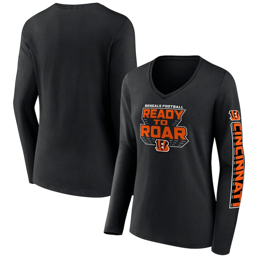 Cincinnati Bengals Women's Hometown Sweep Long Sleeve V-Neck T-Shirt | NFL Outlet