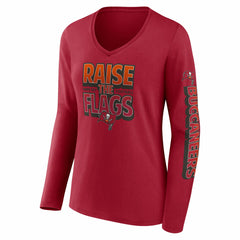 Tampa Bay Buccaneers Women's Hometown Sweep Long Sleeve V-Neck T-Shirt | NFL Online