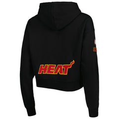 Black Miami Heat Pro Standard Women's Classic Fleece Cropped Pullover Hoodie | NBA