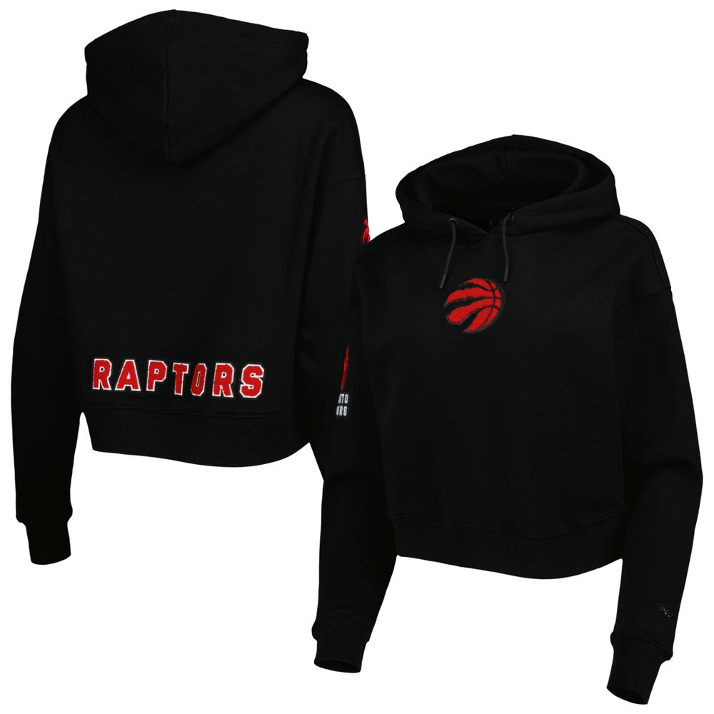 Black Toronto Raptors Pro Standard Women's Classic Fleece Cropped Pullover Hoodie | NBA