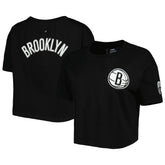 Black Brooklyn Nets Pro Standard Women's Classics Boxy T-Shirt | NBA