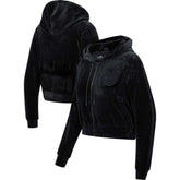 Brooklyn Nets Pro Standard Women's Triple Black Velour Full-Zip Hoodie outlet | NBA