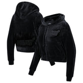 Miami Heat Pro Standard Women's Triple Black Velour Full-Zip Hoodie cheap | NBA