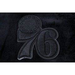 Philadelphia 76ers Pro Standard Women's Triple Black Velour Full-Zip Hoodie discount | NBA