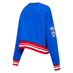 Royal Philadelphia 76ers Pro Standard Women's Mash Up Pullover Sweatshirt | NBA