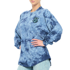 Seattle Kraken Fanatics Women's Crystal-Dye Long Sleeve T-Shirt - NHL T-shirts