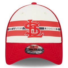 St. Louis Cardinals New Era Team Stripe Trucker 9FORTY Snapback Hat - MLB Hats
