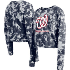 Washington Nationals New Era Women's Tie-Dye Cropped Long Sleeve T-Shirt - MLB T-shirts