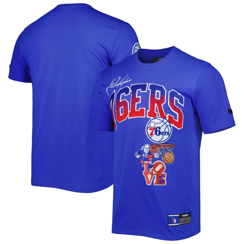 Royal Philadelphia 76ers Pro Standard Hometown Chenille T-Shirt | NBA