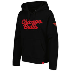 Black Chicago Bulls Sportiqe Women's Leona Ava Fleece Tri-Blend Pullover Hoodie | NBA