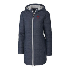 Philadelphia Phillies Cutter & Buck Women's Rainier Primaloft Eco Full-Zip Hoodie Long Coat - MLB Hoodies