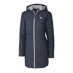 New York Giants Cutter & Buck Women's Rainier Primaloft Eco Hooded Long Lightweight Coat | NFL New