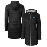 Detroit Lions Cutter & Buck Women's Rainier Primaloft Eco Hooded Long Lightweight Coat | NFL On sale