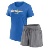 Los Angeles Chargers Women's Script T-Shirt & Shorts Lounge Set | NFL Hot