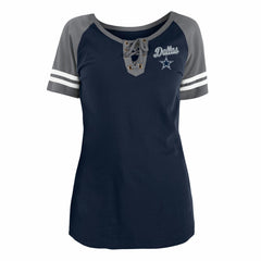 Dallas Cowboys Women's Team Logo Lace-Up Raglan T-Shirt | NFL US