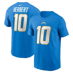Los Angeles Chargers Justin Herbert Player Name & Number T-Shirt | NFL Sale