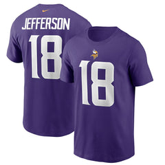 Minnesota Vikings Justin Jefferson Player Name & Number T-Shirt | NFL New