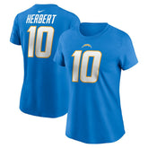Los Angeles Chargers Justin Herbert Women's Player Name & Number T-Shirt | NFL On sale