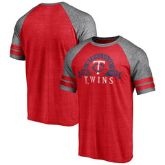 Minnesota Twins Fanatics Utility Two-Stripe Raglan Tri-Blend T-Shirt - MLB T-shirts