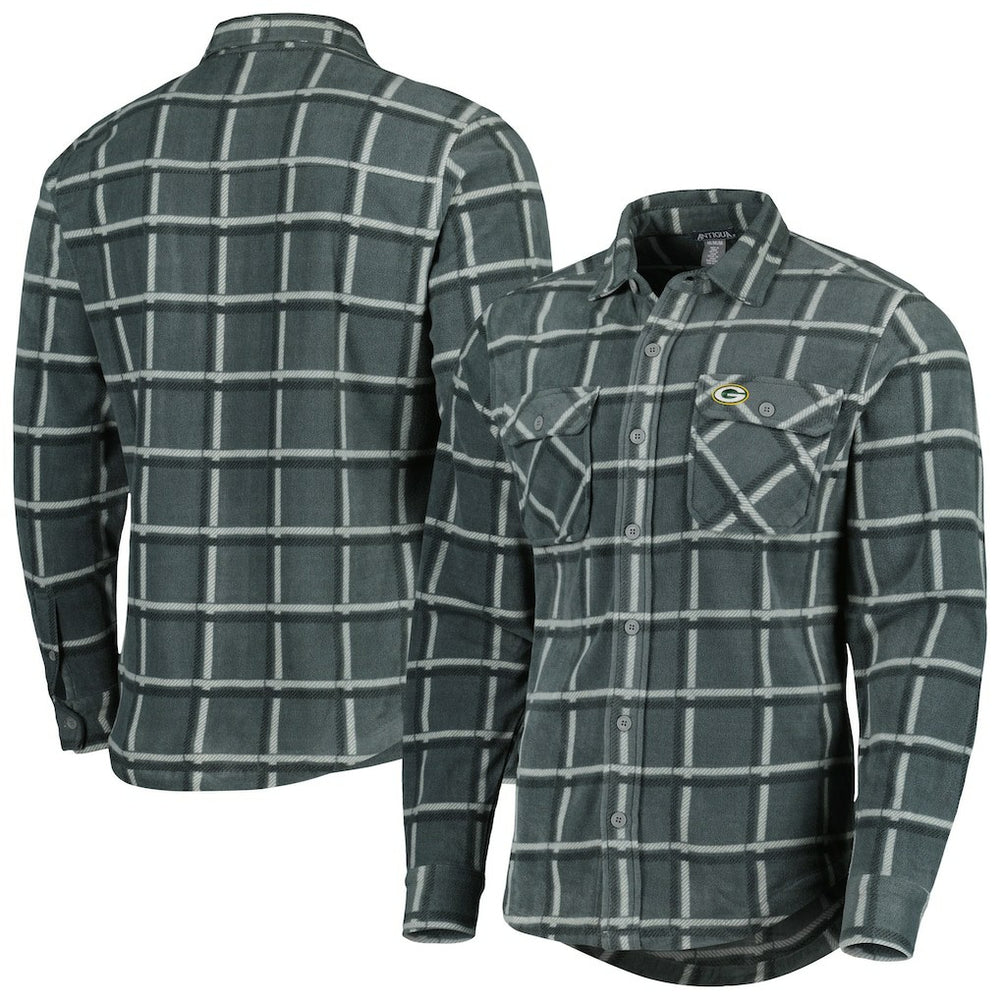 Green Bay Packers Antigua Industry Flannel Button-Up Shirt Jacket | NFL On sale