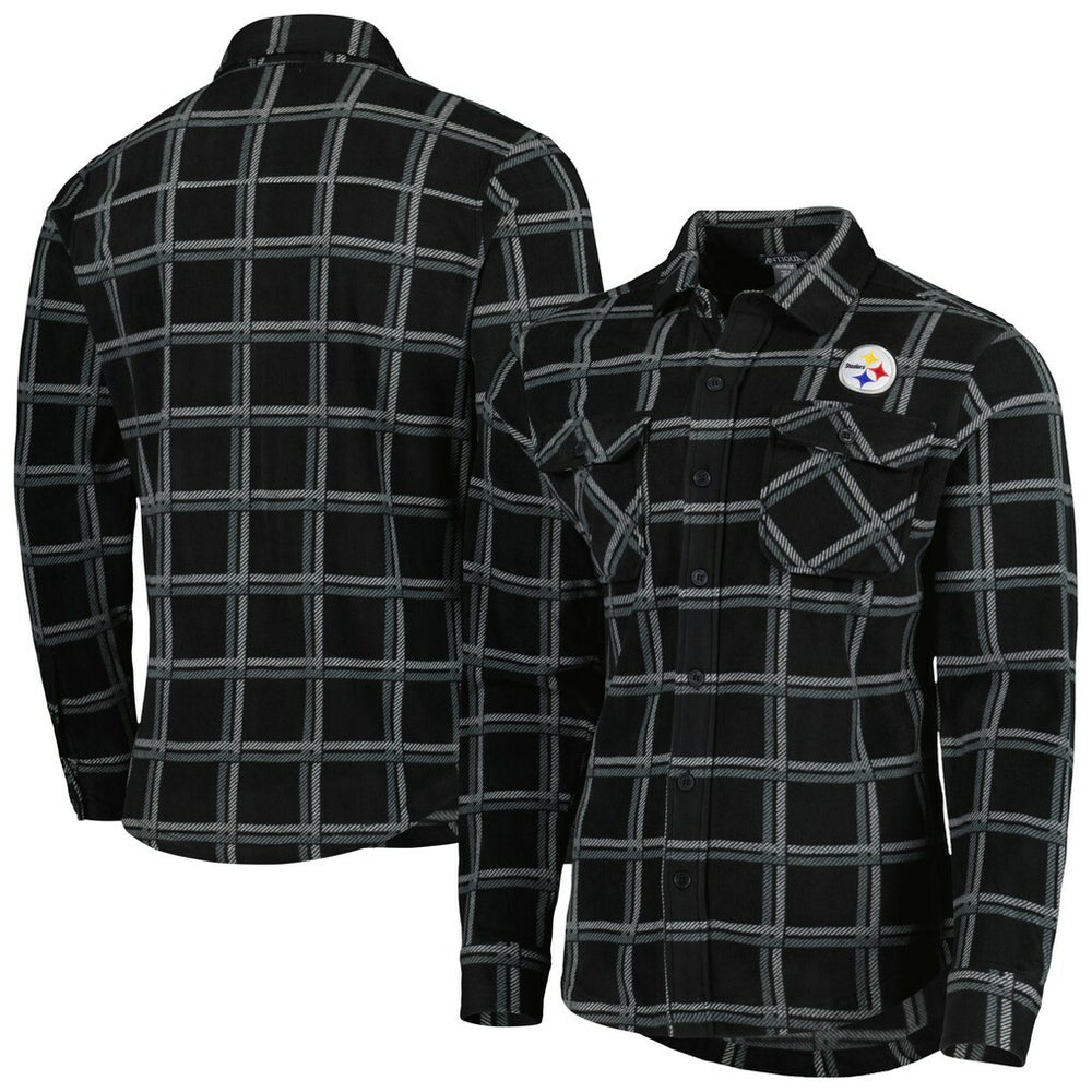 Pittsburgh Steelers Antigua Industry Flannel Button-Up Shirt Jacket | NFL Discount