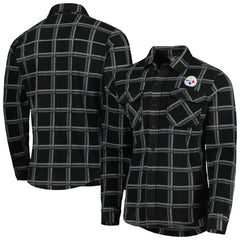 Pittsburgh Steelers Antigua Industry Flannel Button-Up Shirt Jacket | NFL Discount