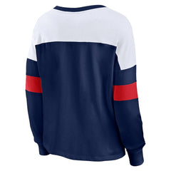 Boston Red Sox Fanatics Women's Even Match Lace-Up Long Sleeve V-Neck T-Shirt - MLB T-shirts