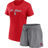 St. Louis Cardinals Fanatics Women's Script T-Shirt & Shorts Combo Set - MLB Shorts