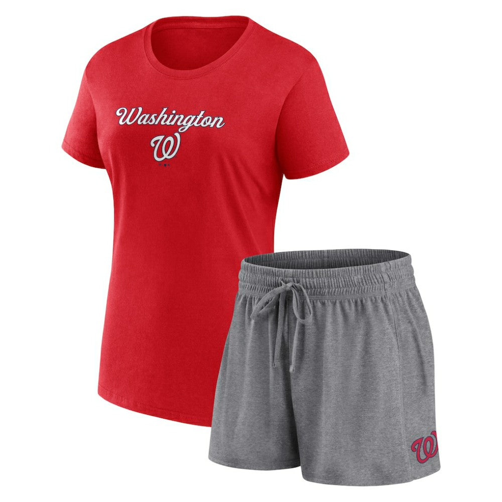 Washington Nationals Fanatics Women's Script T-Shirt & Shorts Combo Set - MLB Shorts