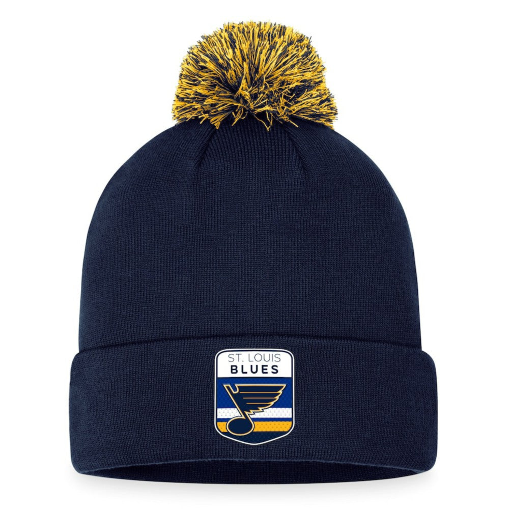 St. Louis Blues Fanatics 2023 NHL Draft Cuffed Knit Hat with Pom - NHL Hats