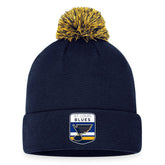St. Louis Blues Fanatics 2023 NHL Draft Cuffed Knit Hat with Pom - NHL Hats