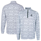 Miami Marlins Cutter & Buck Big & Tall Traverse Camo Print Stretch Quarter-Zip Pullover Top - MLB Pullover