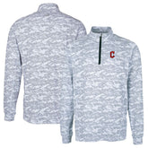 Cleveland Guardians Cutter & Buck Big & Tall Traverse Camo Print Stretch Quarter-Zip Pullover Top - MLB Pullover