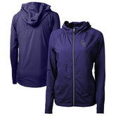 Colorado Rockies Cutter & Buck Women's Adapt Eco Knit Hybrid Recycled Full-Zip Hoodie - MLB Hoodies