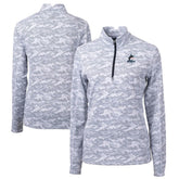 Miami Marlins Cutter & Buck Women's Traverse Camo Print Stretch Quarter-Zip Pullover Top - MLB Pullover