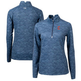 Cleveland Guardians Cutter & Buck Women's Traverse Camo Print Stretch Quarter-Zip Pullover Top - MLB Pullover