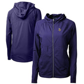 Minnesota Vikings Cutter & Buck Women's Adapt Eco Knit Hybrid Recycled Full-Zip Hoodie | NFL Outlet